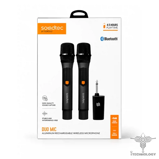 PORODO Wireless Microphone Dual PD-STWLEP050 تصویر 3